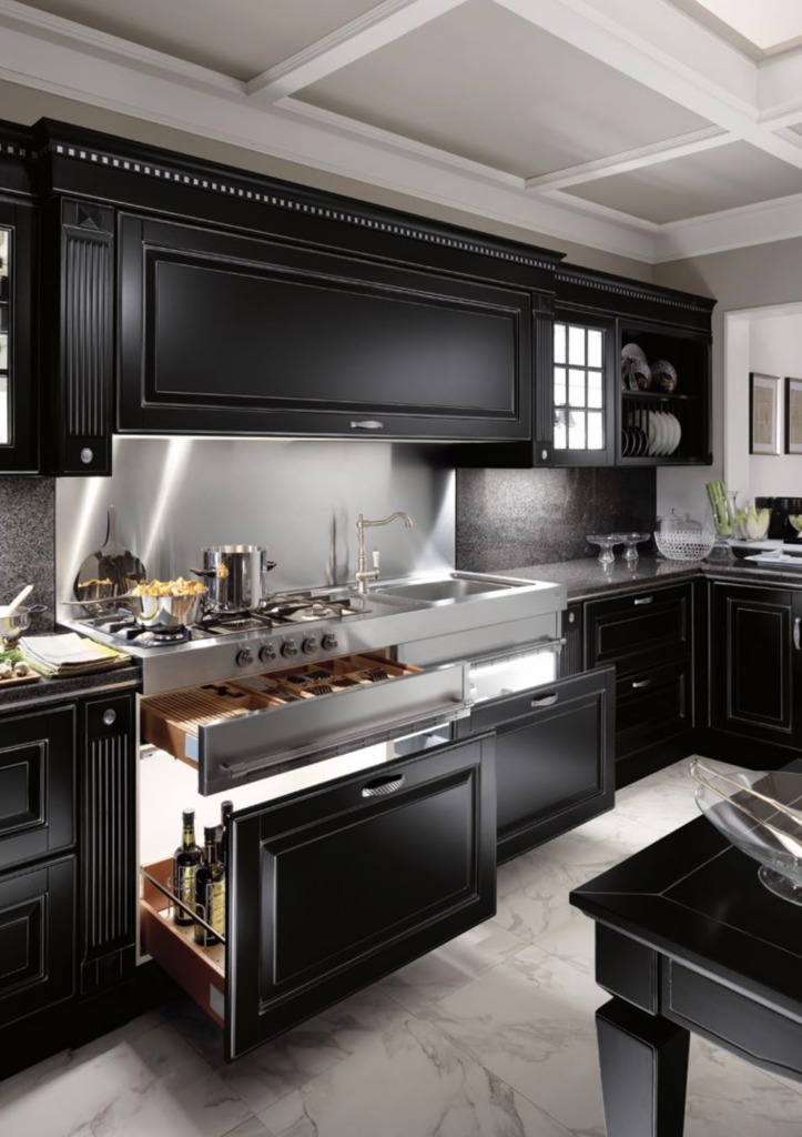 luxury black kitchen