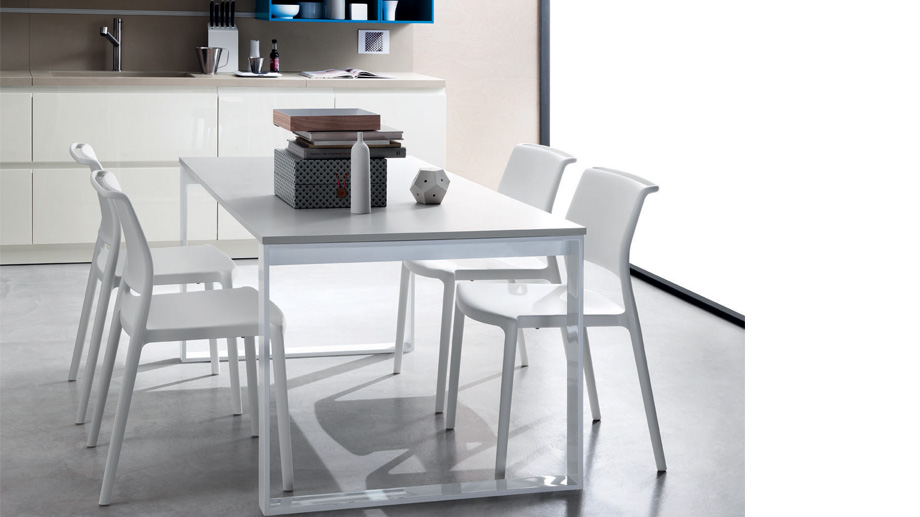 white modern dining table